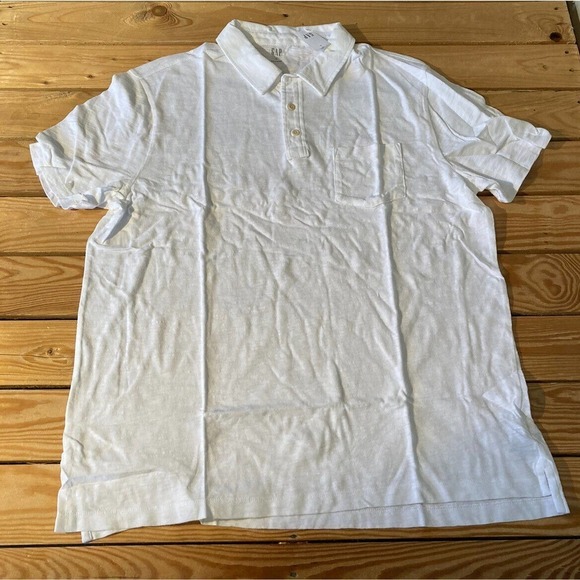 NWT Gap Short Sleeve Polo Shirt Size XL Men’s White Pullover - Picture 1 of 7